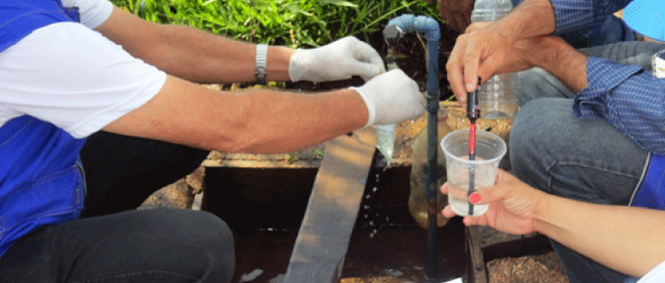 Water being analyzed by ANA researchers